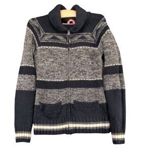 Triple Five Soul Men's Full Zip Cardigan Sweater XS Multi Colorblock